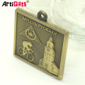 Wholesale custom odm military running sports metal square gold medal hanger